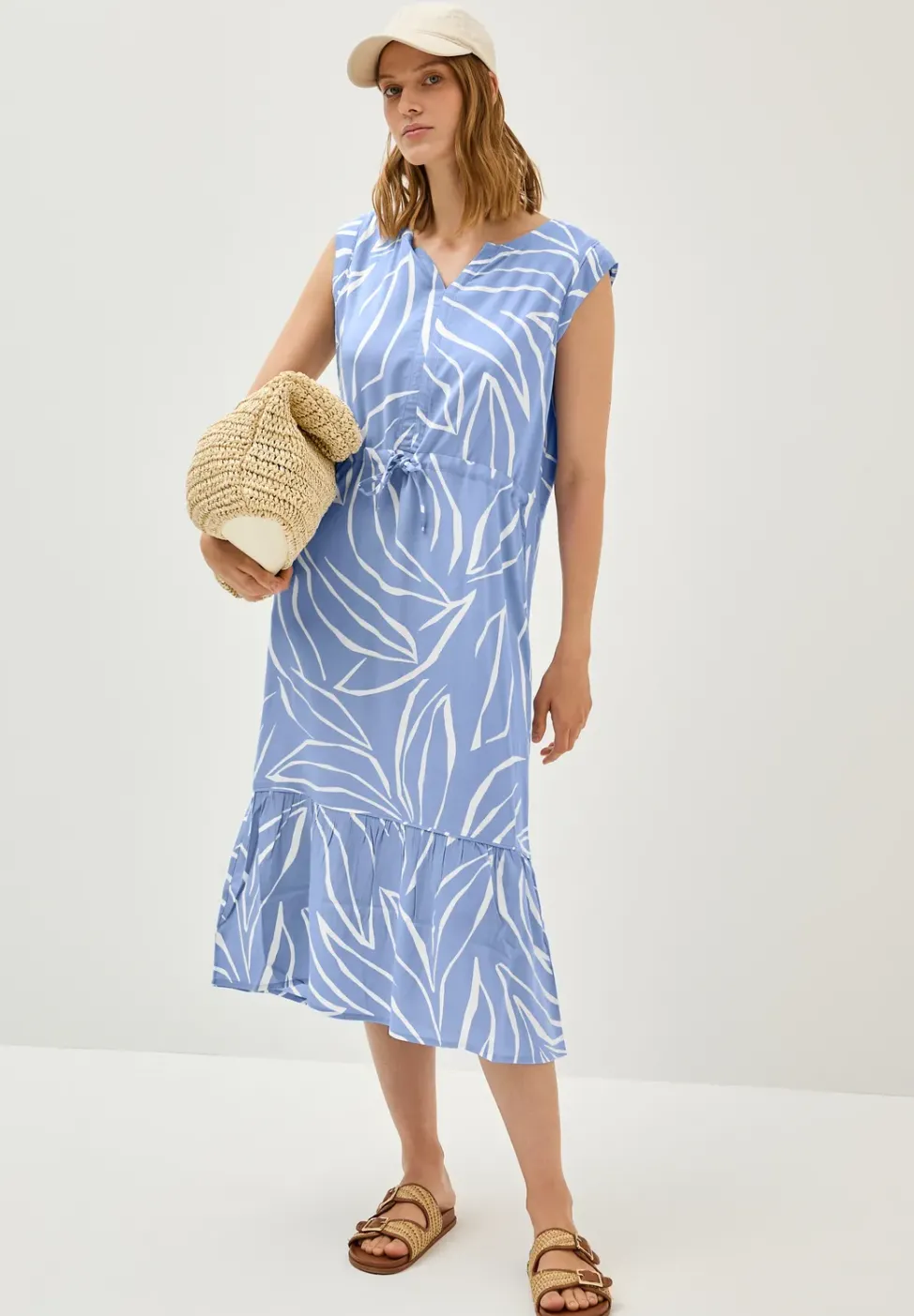 Robe à volants à motifs