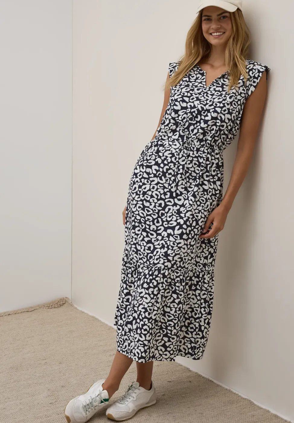 Robe à volants à motifs