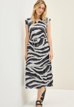 Robe à volants à motifs