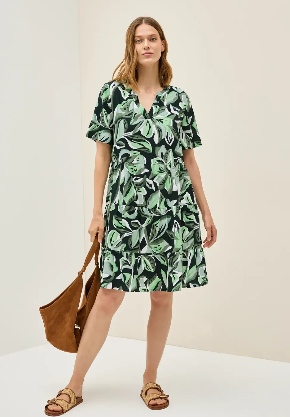 Robe à volants à motifs