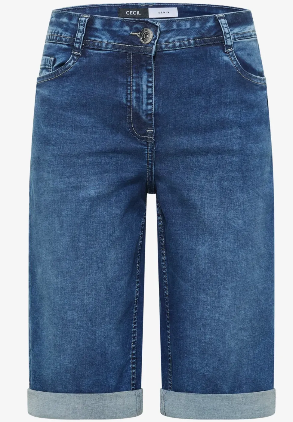 Short en jean taille haute coupe ample