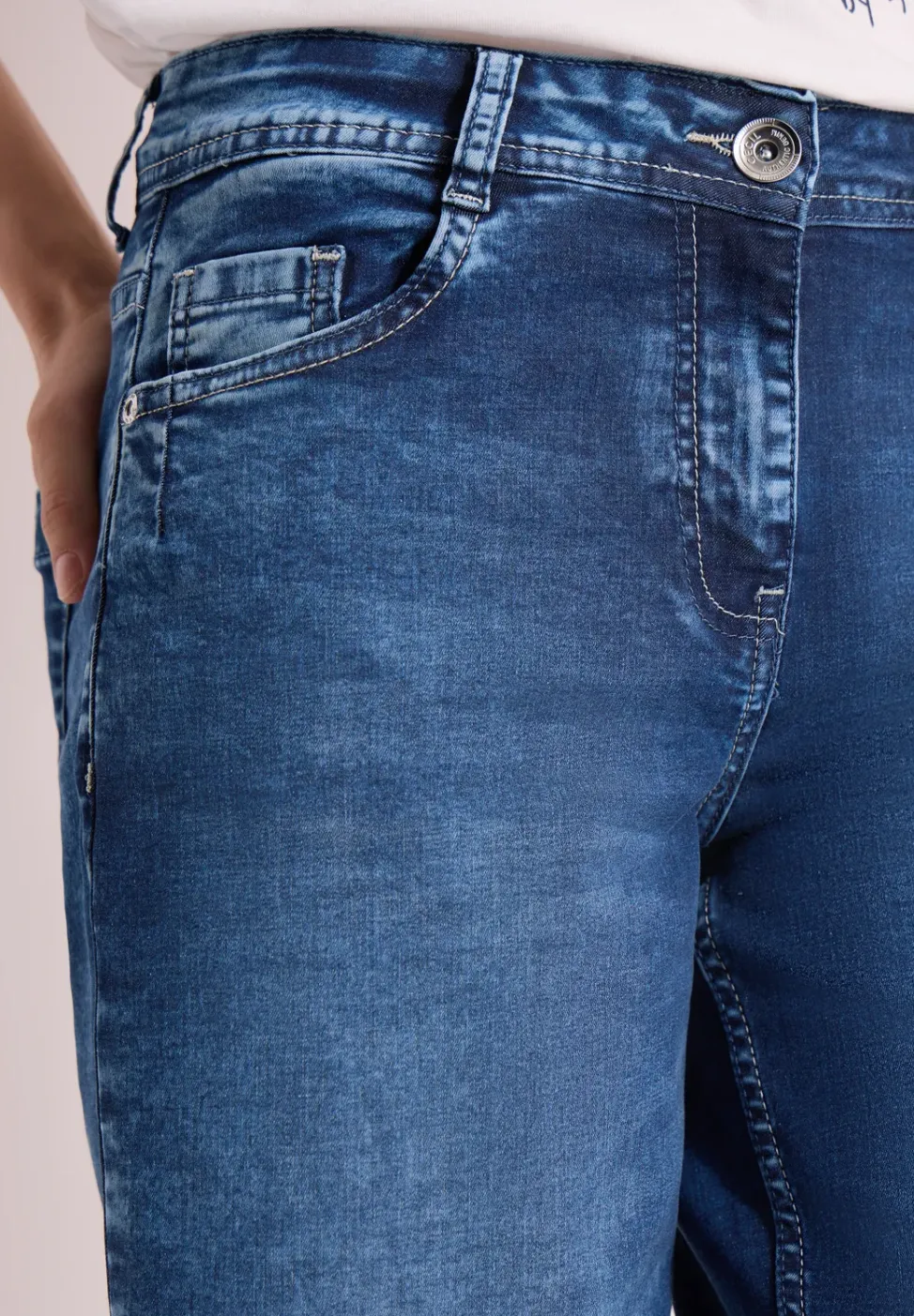 Short en jean taille haute coupe ample