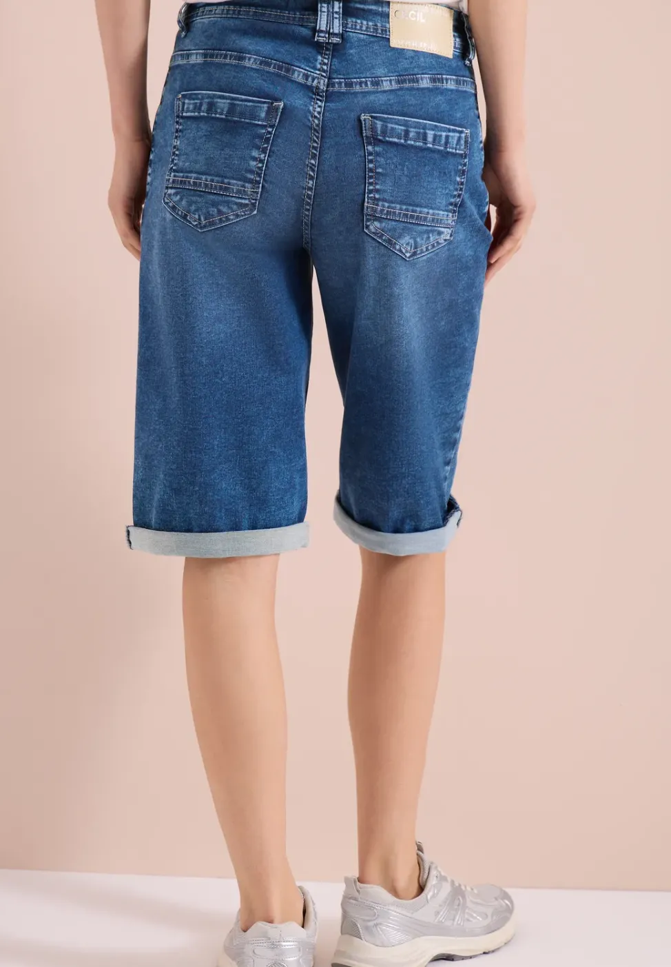 Short en jean taille haute coupe ample
