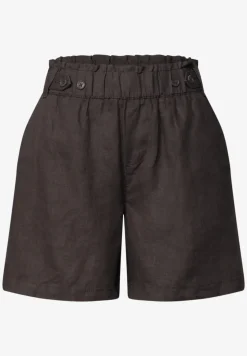 Short en lin avec ceinture paperbag