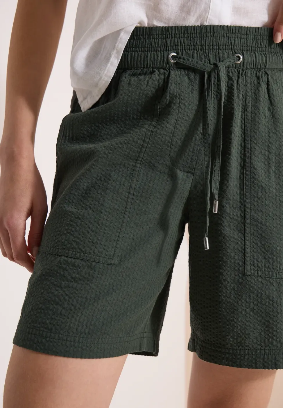 Short en seersucker dans des couleurs unies