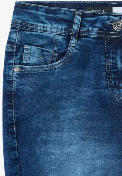 Short slim fit taille haute en denim