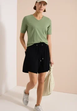 Short taille haute wide leg structuré