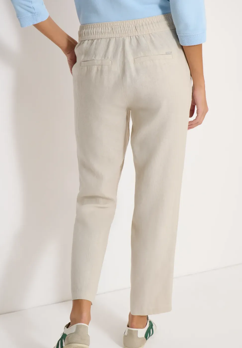 Slim Leg pantalon causal fit en lin