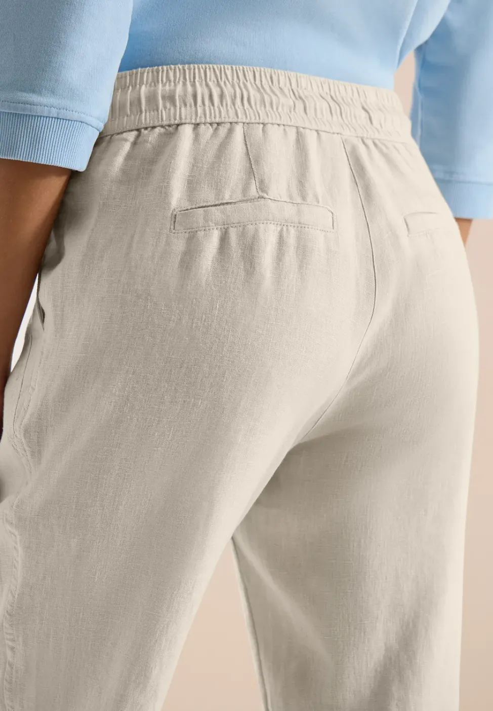 Slim Leg pantalon causal fit en lin