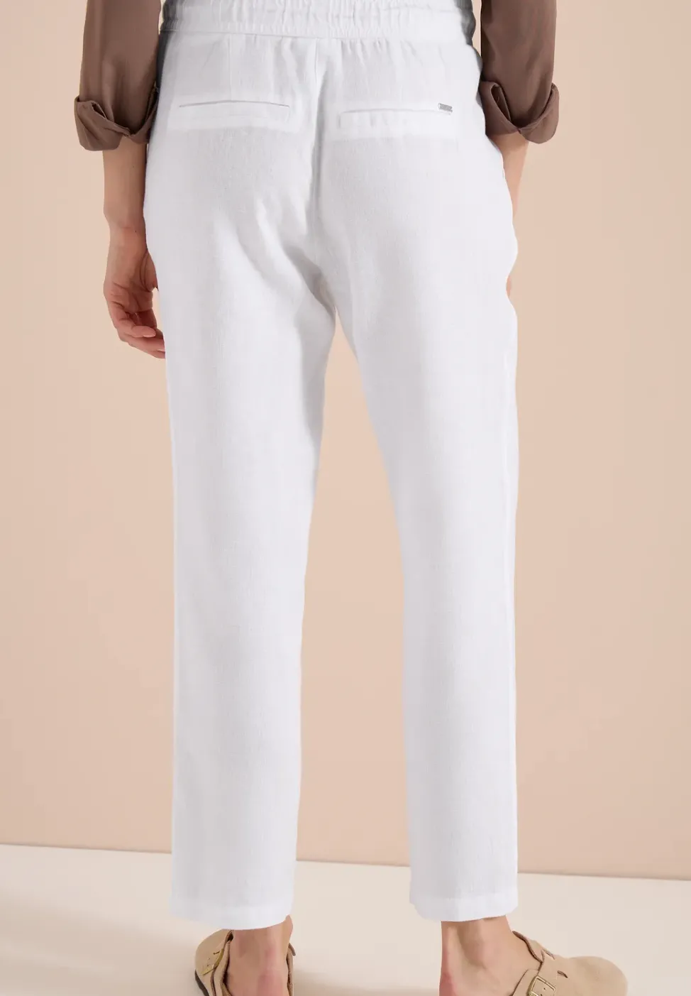 Slim Leg pantalon causal fit en lin