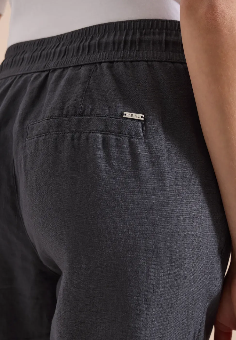 Slim Leg pantalon causal fit en lin