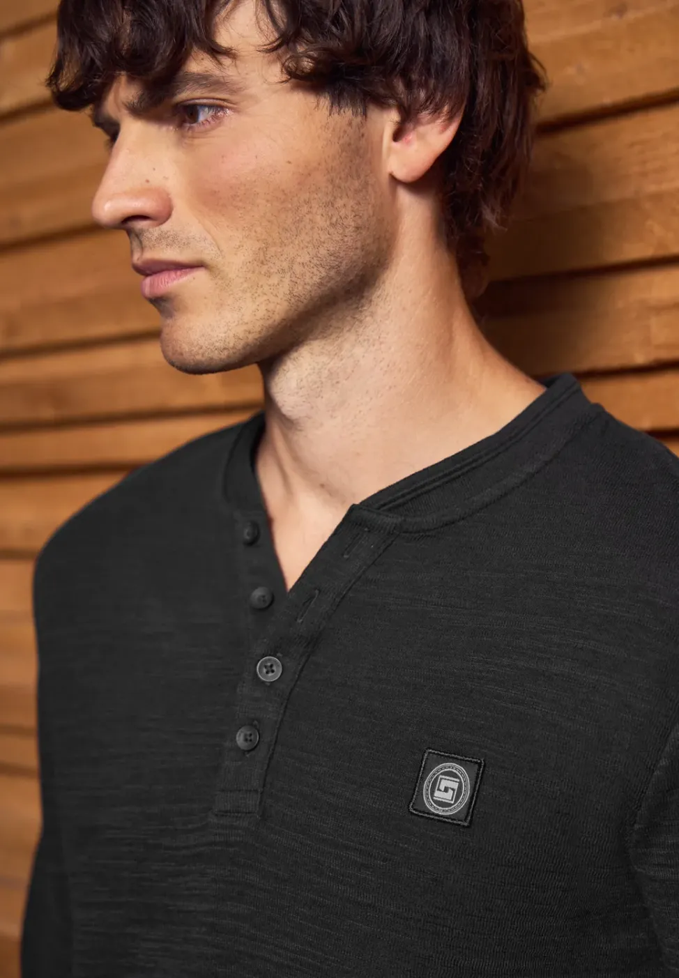 Slub doux Henleyshirt