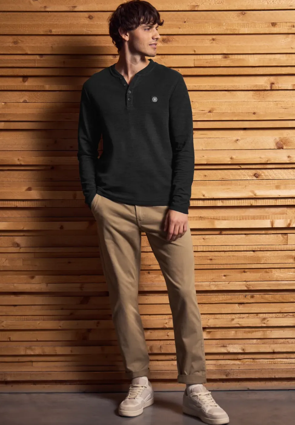Slub doux Henleyshirt