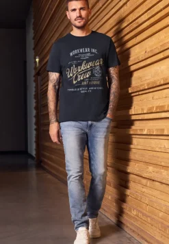 Slub T-shirt avec wording