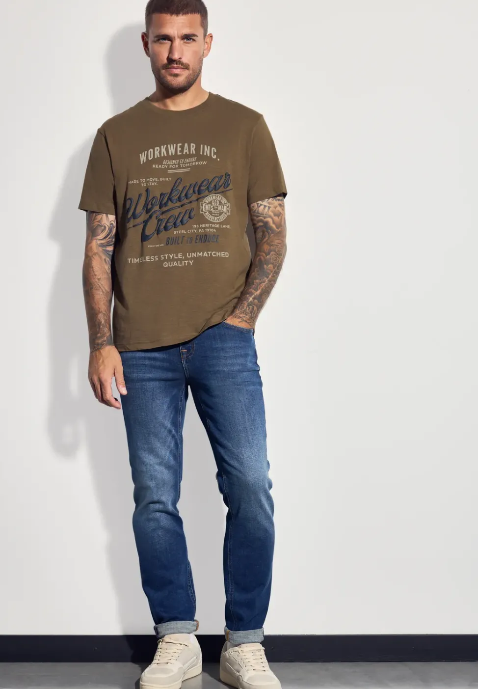 Slub T-shirt avec wording
