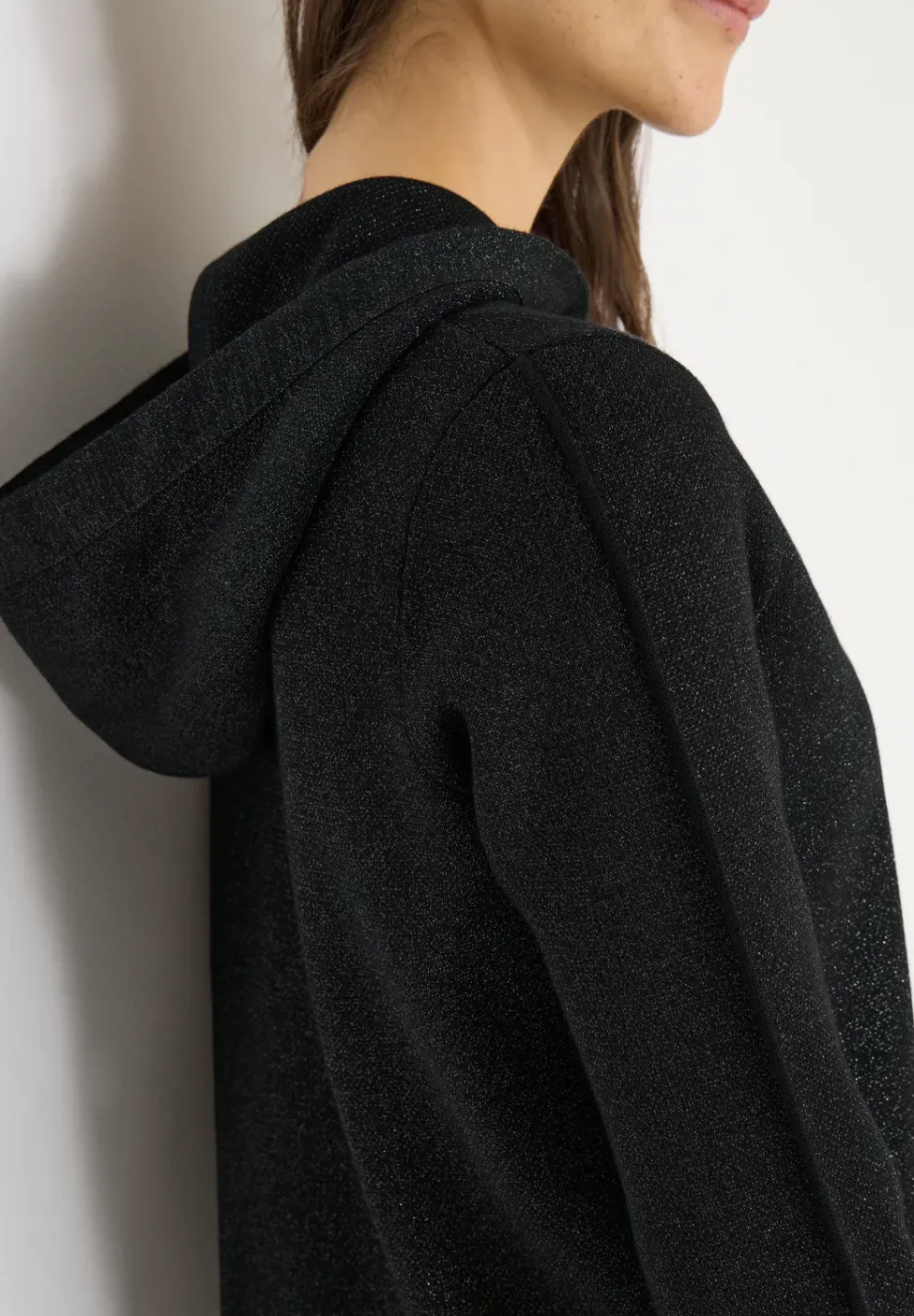 Sweat à capuche jacquard avec paillettes