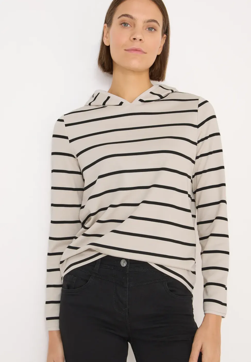 Sweat à capuche rayé