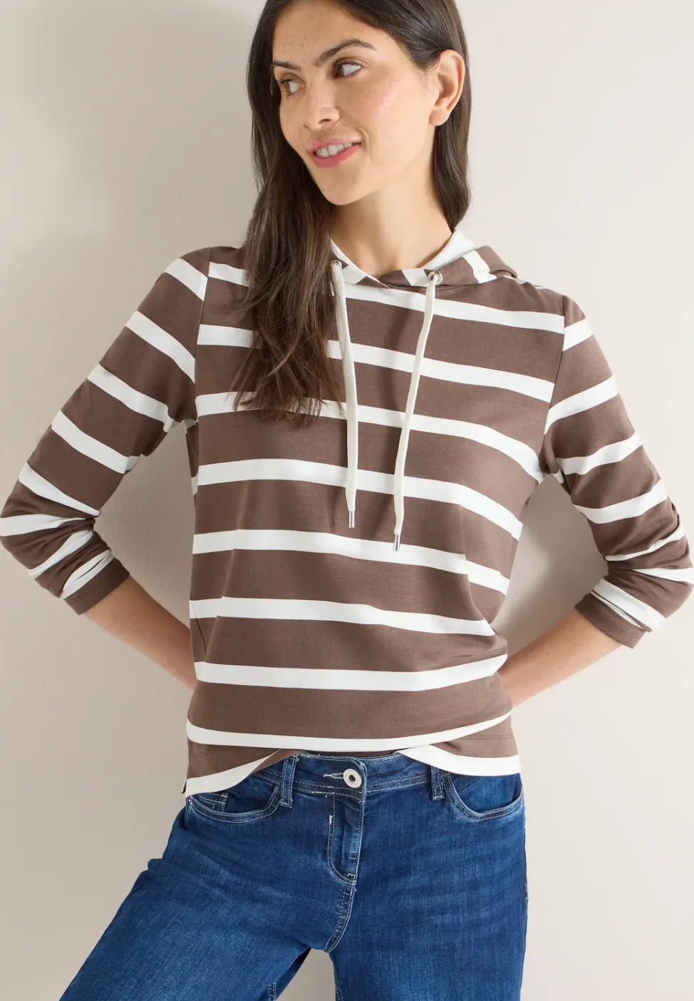 Sweat à capuche rayé