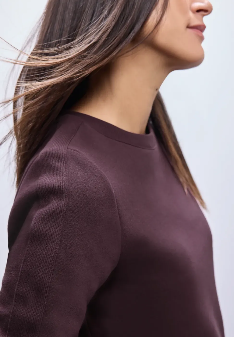 Sweat-shirt avec détail côtelé
