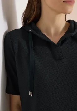 Sweat-shirt à capuche manches courtes