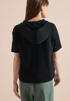 Sweat-shirt à capuche manches courtes