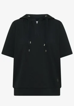 Sweat-shirt à capuche manches courtes