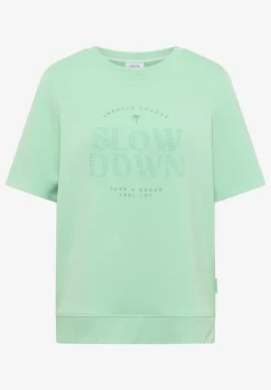 Sweat-shirt à manches courtes avec wording