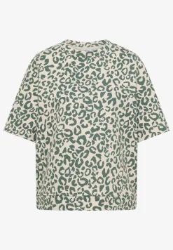 Sweat-shirt à manches courtes avec imprimé léopard