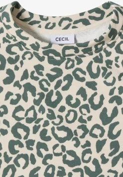 Sweat-shirt à manches courtes avec imprimé léopard