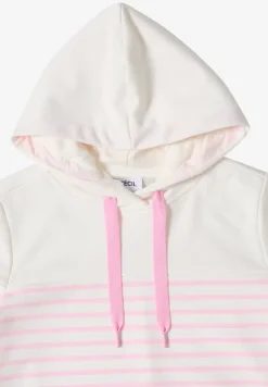 Sweat-shirt à manches courtes avec capuche et rayures