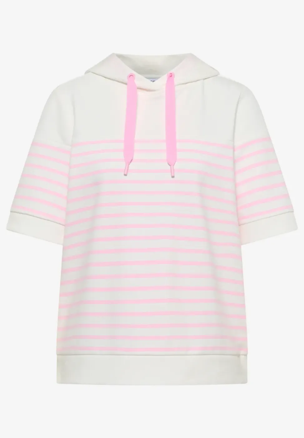 Sweat-shirt à manches courtes avec capuche et rayures