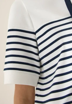 Sweat-shirt à manches courtes avec capuche et rayures