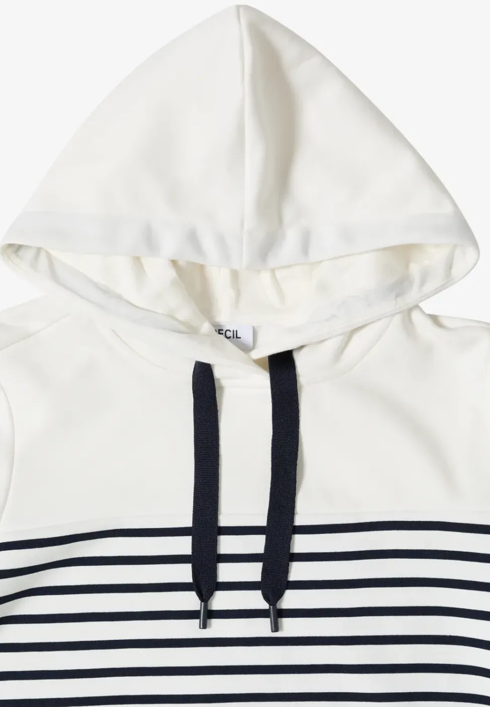 Sweat-shirt à manches courtes avec capuche et rayures