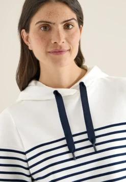 Sweat-shirt à manches courtes avec capuche et rayures