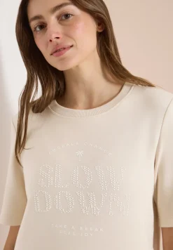 Sweat-shirt à manches courtes avec wording