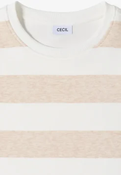 Sweat-shirt à manches courtes et à rayures