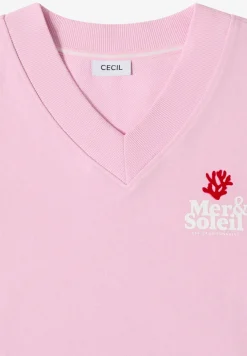 Sweat-shirt à manches courtes imprimé au dos