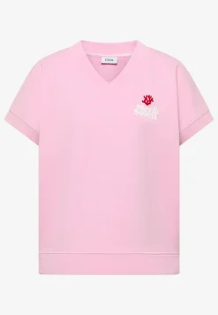 Sweat-shirt à manches courtes imprimé au dos