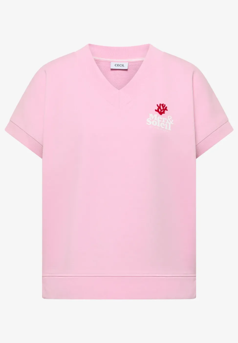 Sweat-shirt à manches courtes imprimé au dos