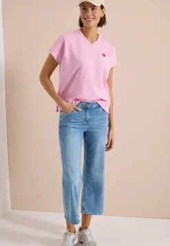 Sweat-shirt à manches courtes imprimé au dos