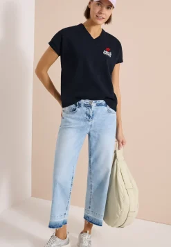 Sweat-shirt à manches courtes imprimé au dos