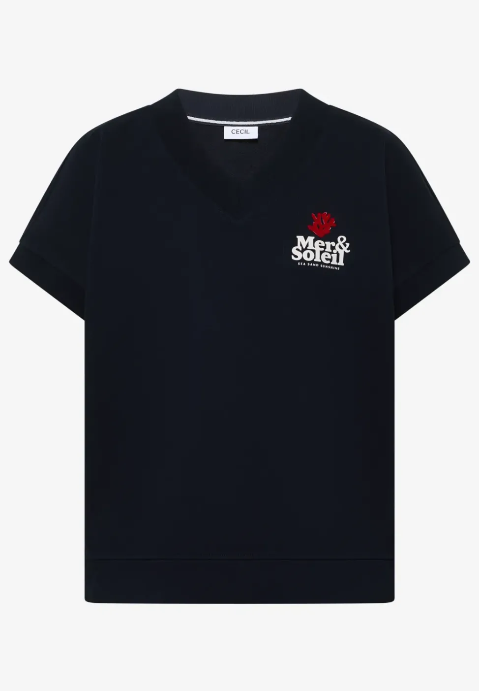 Sweat-shirt à manches courtes imprimé au dos