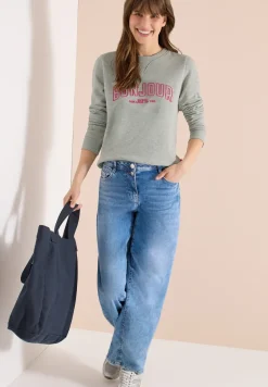 Sweat-shirt à manches longues avec broderie