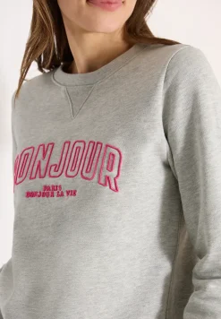 Sweat-shirt à manches longues avec broderie