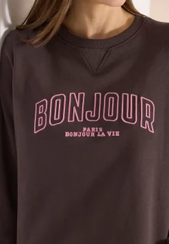 Sweat-shirt à manches longues avec broderie