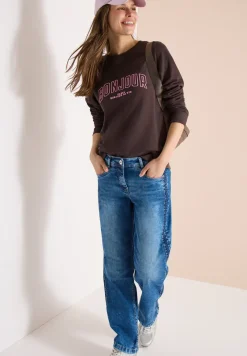 Sweat-shirt à manches longues avec broderie