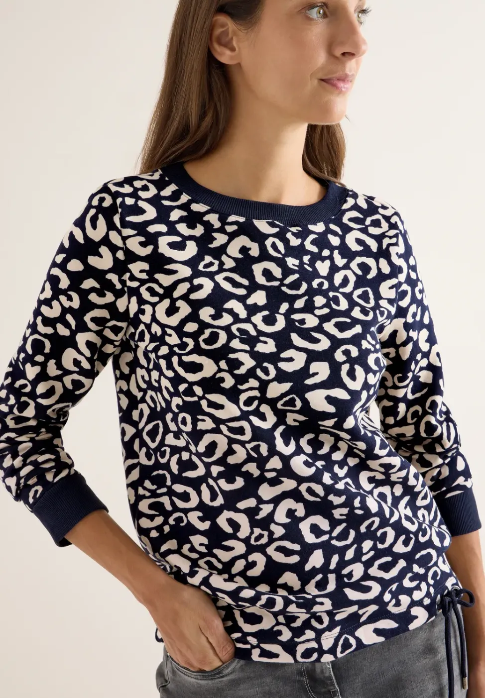 Sweat-shirt à motif léopard