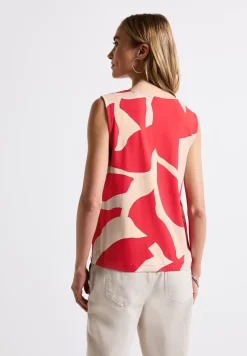 Top à motifs en matière mélangée