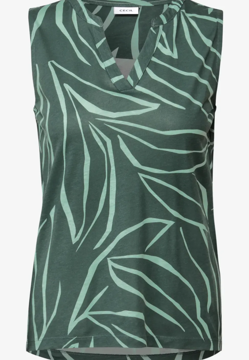 Top à motifs Split Neck