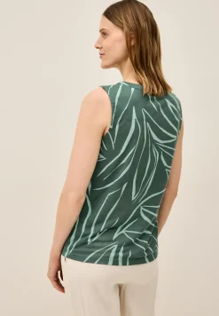 Top à motifs Split Neck